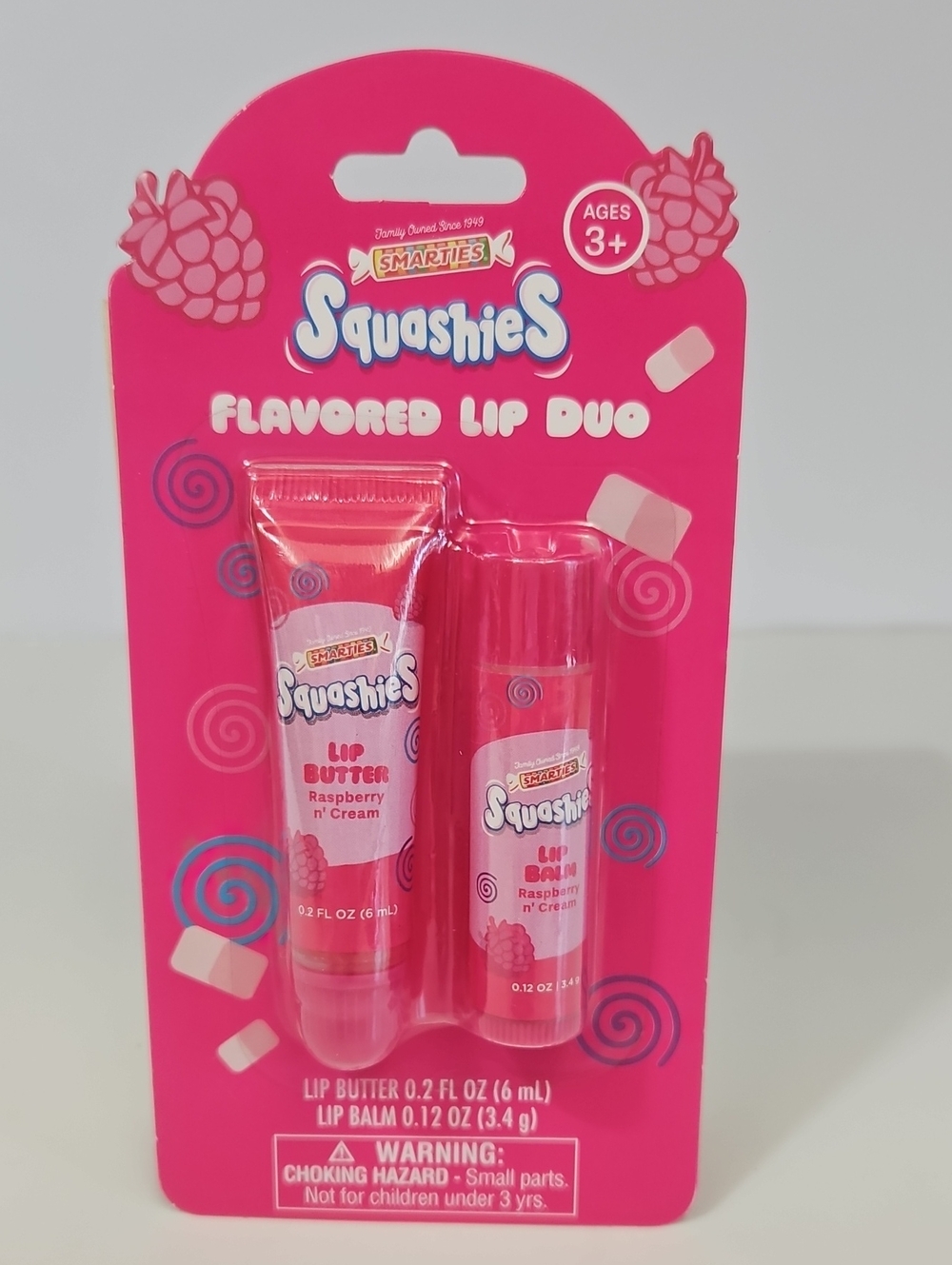 Smarties Squashies Lip Duo Rasberry n' Cream Lip Butter